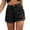 Black, variant on Women's High Waist Elastic Waistband Denim Shorts - Drawstring Casual Fashion