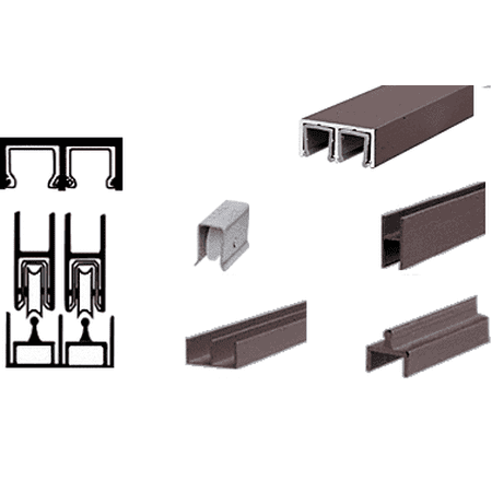 

CRL D2300DU Dark Bronze Deluxe Track Assembly With D609 Upper and D603 Lower Track - Nylon Wheels 144 Stock Length