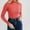 Watermelon Red, variant on Xysaqa Women's Mock Turtleneck Ribbed Knit Sweater Casual Slim Fitted Basic Tee Shirt Long Sleeve Pullover Tee Tops Yellow