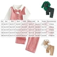 thumbnail image 3 of mgoYE Baby Boy Clothes Set Infant Bow Tie Button Down Shirt Bodysuit Top Pants 2Pcs Fall Winter Outfit, 3 of 4