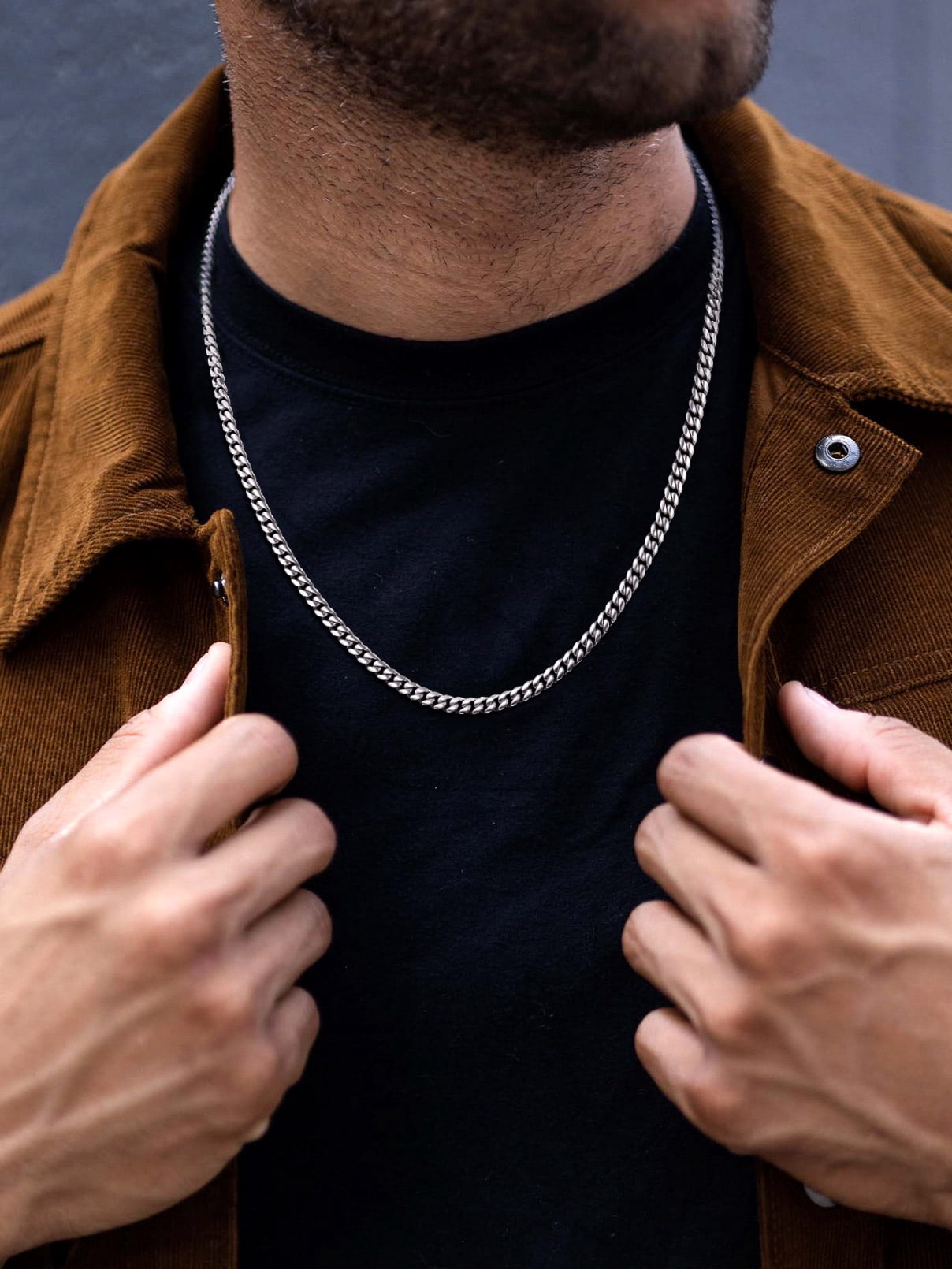 FaithHeart Chunky Miami Cuban Link Chain Necklace for Men Stainless Steel Hip Hop Chains Necklaces 6mm Width 30 Inches Length Jewelry with Gift Box for Dad Son Father's Day
