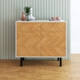 thumbnail image 2 of Manhattan Comfort Liam Sideboard made from Engineered Wood in White & Wood, 2 of 9