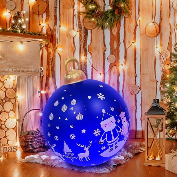 Venta de bolas inflables de Navidad, 60 cm, grandes, para exteriores, de PVC, para Navidad, inflables gigantes, reutilizables, muñecos de nieve de Papá Noel, para decoración de jardín y patio de Navid