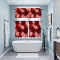 thumbnail image 5 of Country Chrysanthemum on Red Curtain Tier and Valance Set 3 Piece, Watercolor Flower Seamless 3-inch Rod Pocket Window Tier Curtains Valance for Kitchen Living Room, 5 of 9