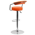 thumbnail image 5 of Flash Furniture Taft 2 Pk. Contemporary Orange Vinyl Adjustable Height Barstool with Arms and Chrome Base, 5 of 8
