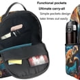 thumbnail image 5 of Lsque Colorful Flower Sea Turtle Pattern Backpack – School Travel Canvas Daypack with Ergonomic Padded Straps, Multiple Compartments & Leather Handle, 5 of 5