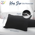 thumbnail image 2 of My Lovely Silk Pure 6A Silk Pillowcase (BLACK) - 51 x 92 cm King size, Natural Silk Pillow Case For Hair and Skin, Hypoallergenic and Breathable Silk Pillow Cases For Women, Double Sided 22 Momme Silk, 2 of 4
