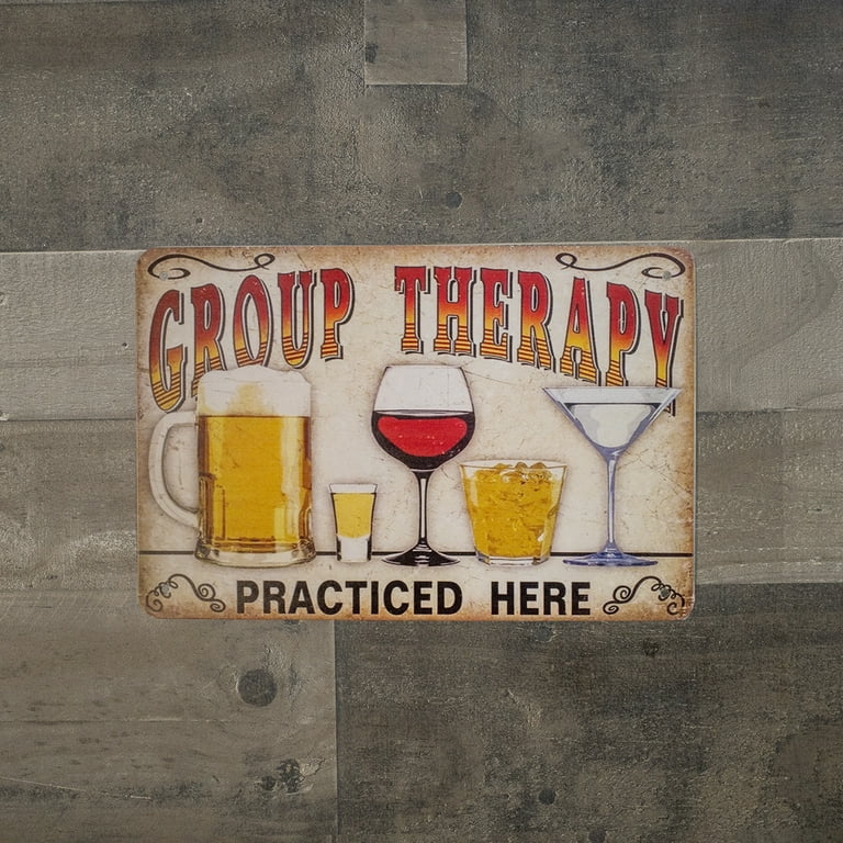 Funny Novelty Group Therapy Beer Wine Tin Wall Sign Man Cave Bar Pub Cafe Decor Funny Novelty Group Therapy Beer Wine Tin Wall Sign Man Cave Bar Pub Cafe Decor
