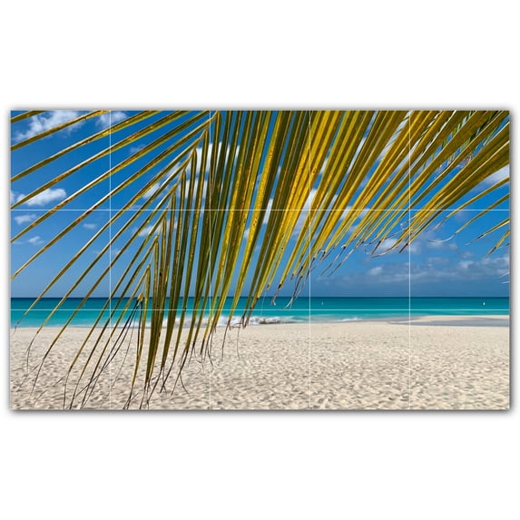 Picture-Tiles.com: Beach Ceramic Tile Wall Mural WAL500047-53S. 21.25"W x 12.75"H using (15) 4.25" x 4.25" Ceramic Tiles-Satin Finish