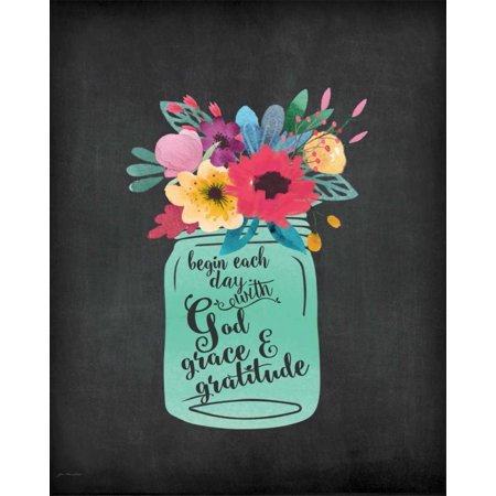 God Grace Gratitude Poster Print by Jo Moulton