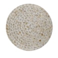 thumbnail image 4 of 16 Inch Stool Table Wood Capiz Shell Leaf Inlay Modern Gold Band Brown, 4 of 5