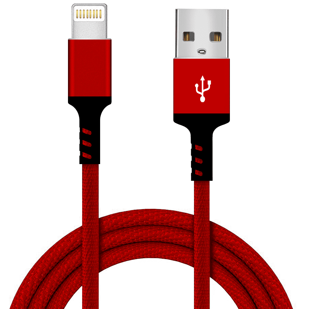 ACE Phone Charger Cable [MFi Certified] Lightning Cable 6ft USB Fast  Charging + Data Sync Lightning to USB Charging Cables Cords -Red -  Walmart.com