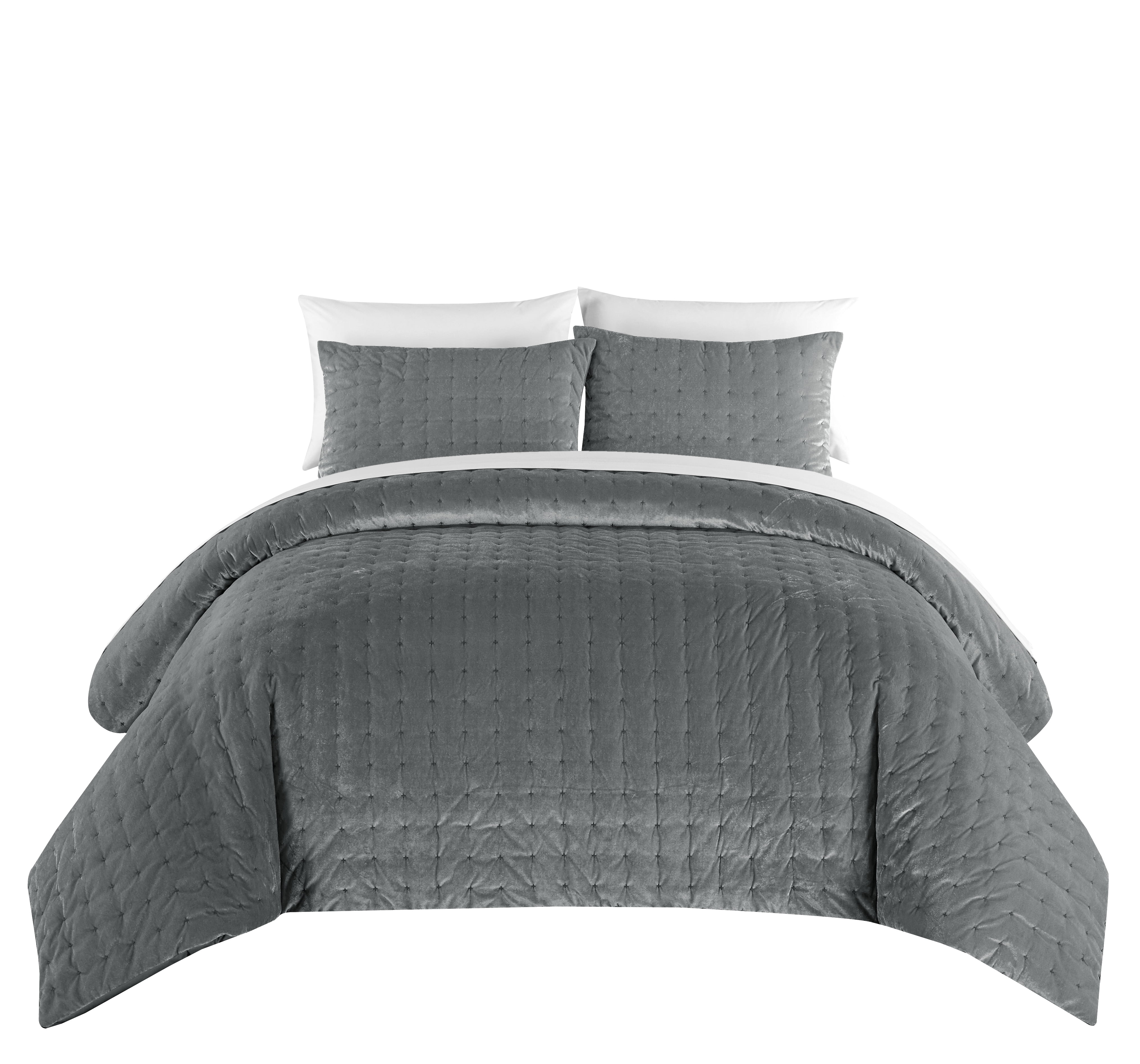 Chic Home Cynna 7-Piece Abstract Comforter Set, King, Grey