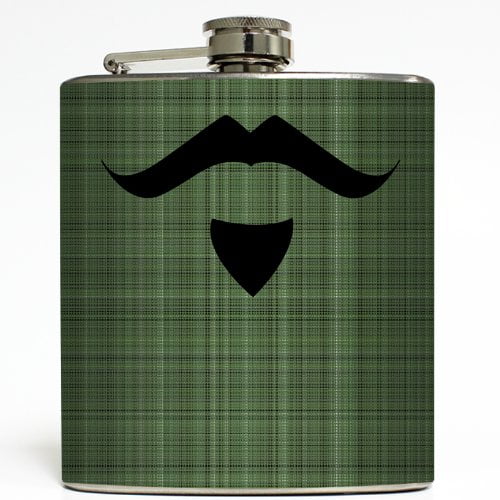 Captain Hook - Green Plaid - Liquid Courage Flasks - 6 oz. Stainless Steel Flask