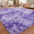 thumbnail image 2 of Nefoso Shag Area Rug, 4ft x 6ft Soft Fluffy Tie-Dye Area Rugs for Living Room Bedroom Decor Carpet, Purple, 2 of 13
