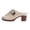 Beige, variant on Womens Butterfly Buckles Peep Toe Clogs Mules Trendy Casual Leather Ortho Platform Chunky Block High Heels Backless Sandals for Dressy Beach Summer Brown Size 9.5