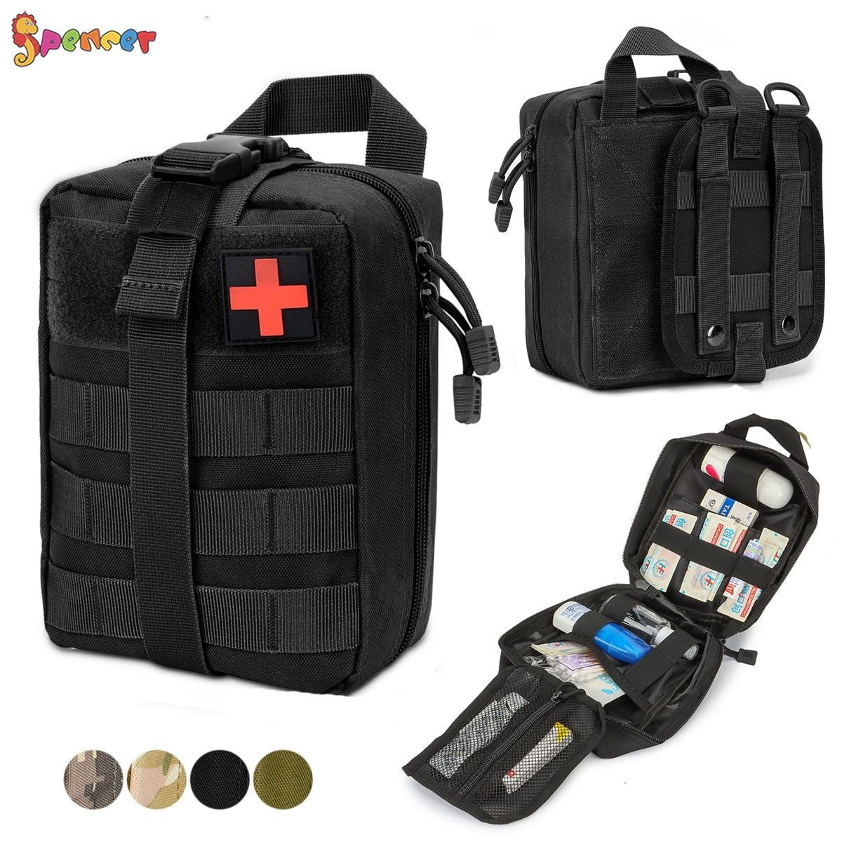 Black Tactical EMT Pouch Medic EMS First Aid Paramedic Pouch MOLLE 