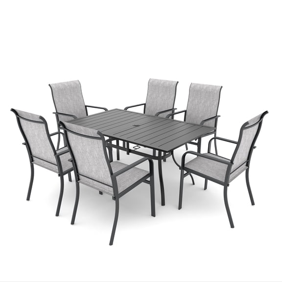 Anmutig 7pcs Patio Furniture Set, Outdoor Dining Table and Chairs Set