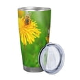 thumbnail image 2 of KLL Bees Pollinates A Yellow Dandelion Print 40oz Stainless Steel Insulated Car Cup with Spillproof Lid - Keep Your Drink Hot or Cold on the Go-Without Straw, 2 of 8