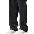 thumbnail image 7 of Olaglory Baggy Jeans for Men Vintage Wide Leg Loose Fit Men Denim Pants Hip Hop Skater Carpenter Jeans Y2K Streetwear, Black, 7 of 7