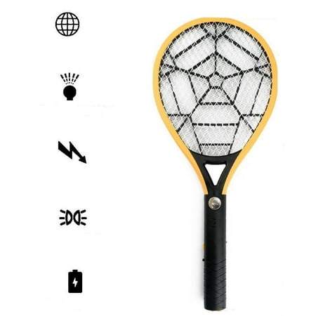 Electric Bug Zapper,Loskii LED Rechargeable Mosquito Swatter Fly Killer,Mosquito Racket Best for indoor and Outdoor Pest
