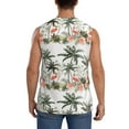 thumbnail image 4 of Lsque Flamingo Palm Trees Print Men's Cotton Blend Sleeveless Muscle Shirts (S-3XL)- Moisture Wicking, Odor Protection, UPF 30+,3X-Large, 4 of 8