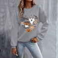 thumbnail image 5 of NMMUED Plus Size Halloween Shirt, Oversized Sweatshirt for Women, Womens Halloween Apparel, Fall Outfits for Women 2025, Halloween Pumpkin Sweatshirt, Womens Shirts Casual, Light Gray S, 5 of 6