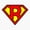 1pcs, variant on Letter R Super Initial Typography Sticker