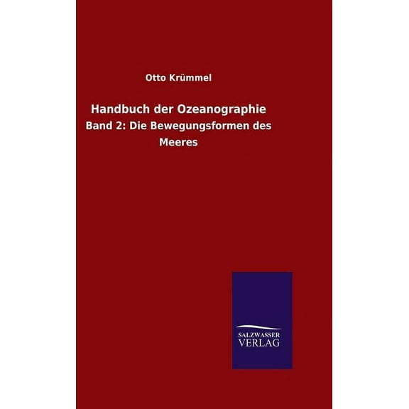 Handbuch der Ozeanographie (Hardcover)