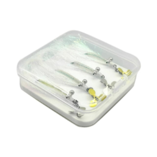 4x Señuelos de pesca con mosca, señuelos artificiales, señuelos de pesca de lubina ligeros portátiles, regalos para hombres con ganchos, accesorios de