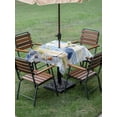 thumbnail image 5 of Square Outdoor Tablecloth with Umbrella Hole Coastal Birds Outside Table Cloth Waterproof Patio Table Cover Blue Sky Heron Seabird Tropical Beach Zipper Tablecloths for Picnic Camping 60x60 Inch, 5 of 8