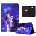 thumbnail image 1 of SaniMore for Samsung Galaxy Tab A 10.1 inch SM-T580/T585 Case, PU Leather Wallet Flip Case Auto Wake/Sleep Card Slots Multiple Viewing Angles Full Wrap Protective Fashion Case, Wolf, 1 of 7