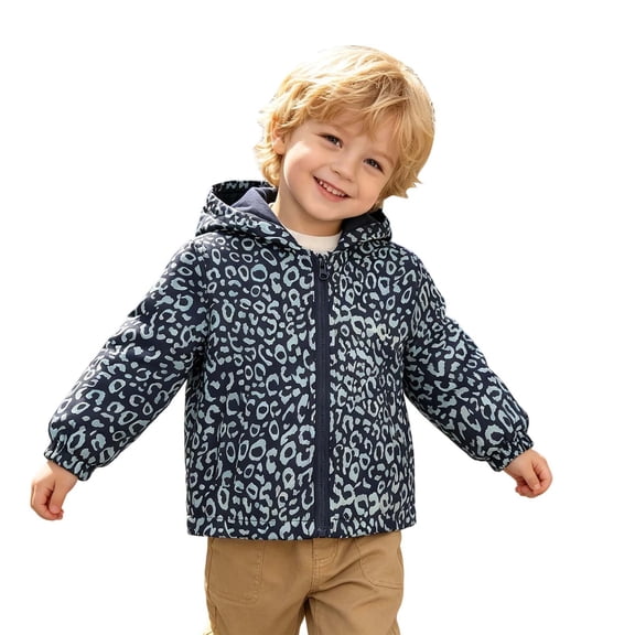 Curuila Kids Infant Girls Coat With Zipper Long Sleeve Graphic Print Hooded Jacket For Girls Lightweight Fashionable Outerwear Size 3-4 Years