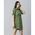 thumbnail image 4 of Moomaya Womens Printed Dress, Elbow Sleeves Buttoned Down Collared Knee Length Dress, 4 of 8