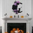 thumbnail image 5 of Halloween Moon Wreaths for Front Door, Black Cat on Moon Wreath Halloween Decor, Spooky Halloween Decorations Crescent Moon Wreath for Home Party Window Wall Indoor Outdoor, 5 of 7