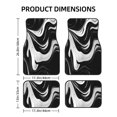 thumbnail image 2 of Sikiie Abstract Black White Swirls Car Foot Mat Set of 4 Pieces Basics Universal Fit Rubber Carpet Floor Mats For Car SUV Van & Truck, 26.8"L x 17.3"W (Front), 13"L x 17.3"W(Rear), 2 of 6