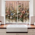 thumbnail image 2 of Ambesonne Floral Eucalyptus Kitchen Curtains, Boho Wild Garden, 55"x39", Rose and Olive Green, 2 of 3