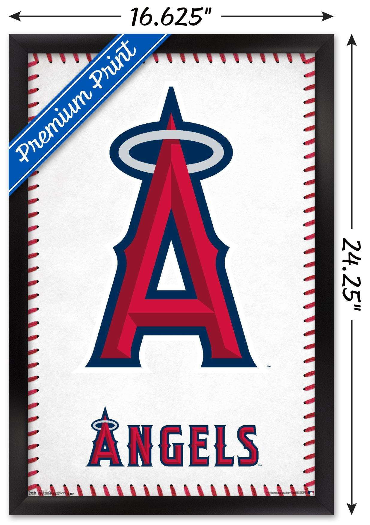 MLB Los Angeles Angels - Logo 17 Wall Poster, 14.725" x 22.375", Framed