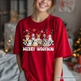 thumbnail image 6 of Merry Woofmas Dog Mama T‑Shirt, Dogs With Santa Hats Christmas Tee, 6 of 10