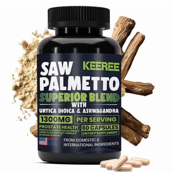 Chipchipa Saw Palmetto Extract 1300mg – Prostate Health Support Supplement for Men & Women, Gluten-Free Formula - Non-GMO, 60 Capsules