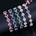 thumbnail image 2 of Multicolored Royal Blue Cubic Zirconia Lady Sqaure Tennis Link Chain Bracelets, 2 of 9