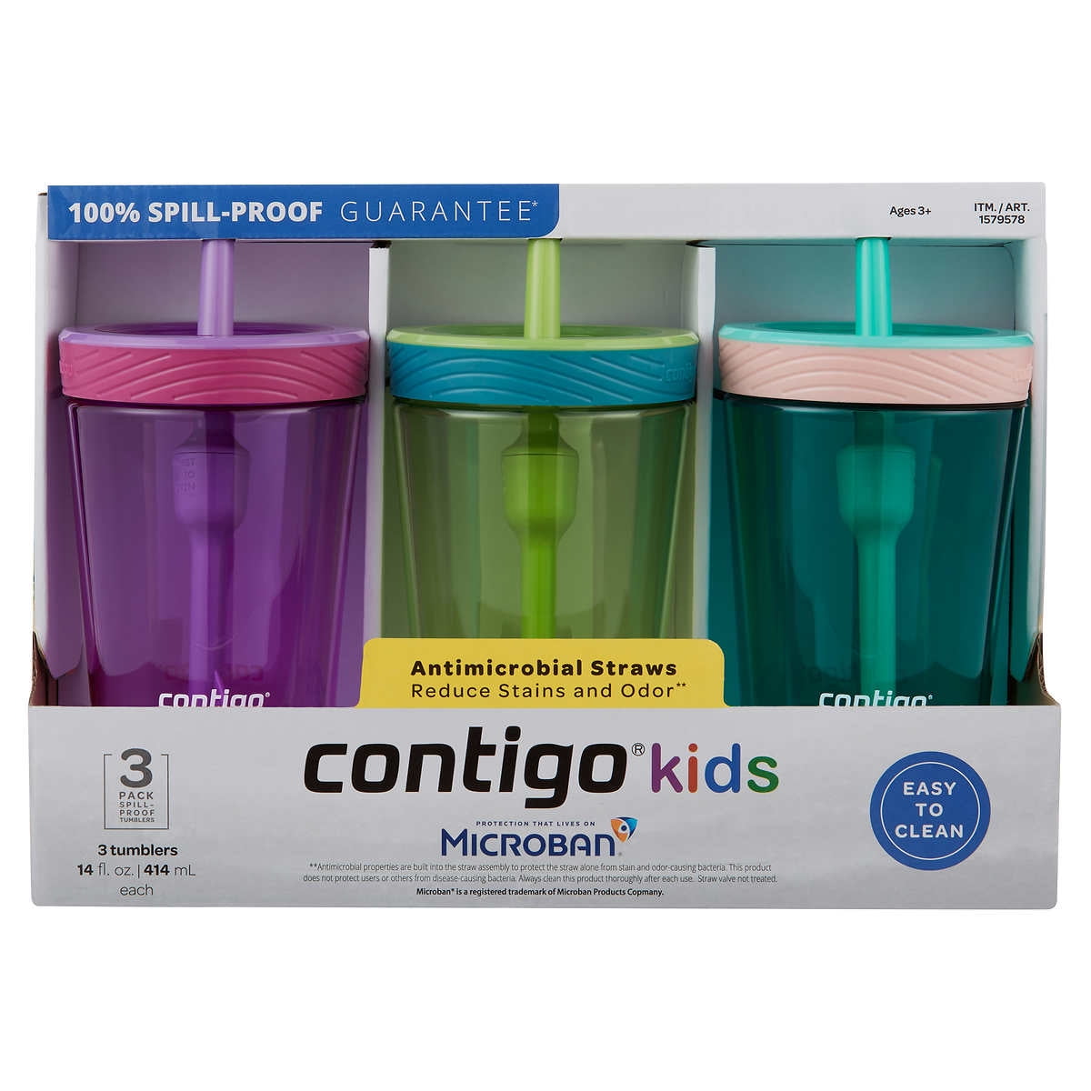 Contigo Kids 14oz BPA Free Antimicrobial Leak-Proof Tumblers Set 3