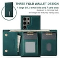 thumbnail image 2 of Allytech 2 in 1 Detachable Wallet Case for Samsung Galaxy S24 Ultra with Cash Pocket & Cash Slots, [Full Body Protection] [Magnetic Clasp] Luxury PU Leather Shockproof Slim Kickstand Case - Green, 2 of 9