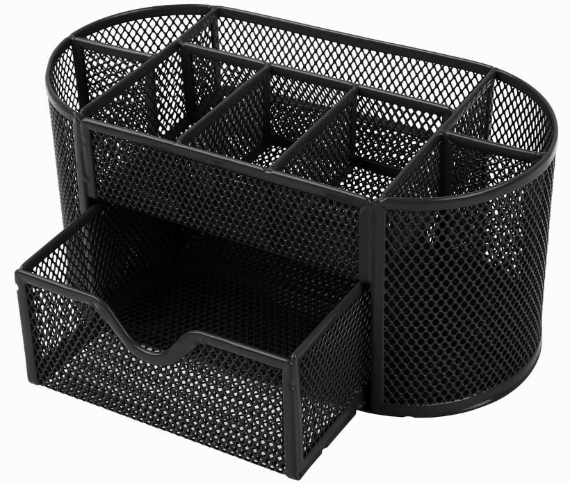 Imountek 8-Compartment Desk Organizer & Pencil Holder, Black, 1 Pack