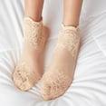 thumbnail image 4 of iHPH7 Sheer Socks Women Lace Ankle Socks Women Mesh Socks for Women Womens Socks Ankle Women Ankle Socks Womens Socks Low Cut Comfortable Socks for Women Beige One Size, 4 of 7