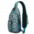 thumbnail image 1 of Geometric Boho Sling Backpack Abstract Pattern Lightweight Daypack for Outdoor Trips, 1 of 6