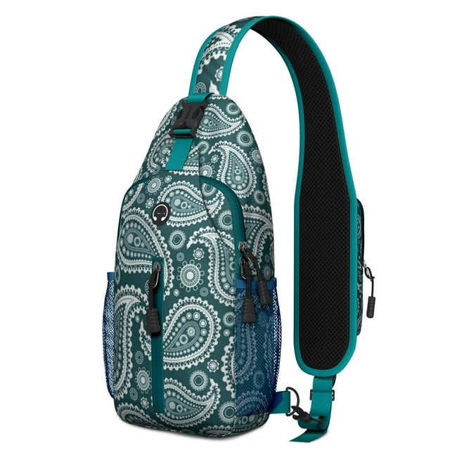 Geometric Boho Sling Backpack Abstract Pattern Lightweight Daypack for Outdoor Trips