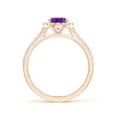 thumbnail image 2 of ANGARA Natural Oval 1.15 ct Amethyst Halo Ring with Diamond Accents in 14K Rose Gold for Women (Size-8x6mm) | February Birthstone, Anniversary, Jewelry Gift for Women | Natural Amethyst Ring, 2 of 8