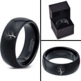 thumbnail image 4 of Tungsten Blossom Nature Tree Band Ring 8mm Men Women Comfort Fit Black Dome Polished, 4 of 4