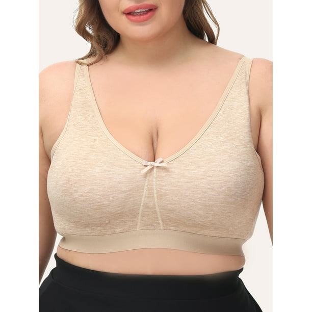 Women's Bra Wirefree Cotton Bra, Sleeping Underwear Soft Cup Plus Size Bra  Full Coverage Bralette (Color : Gray, Size : 38C) : : Clothing,  Shoes & Accessories